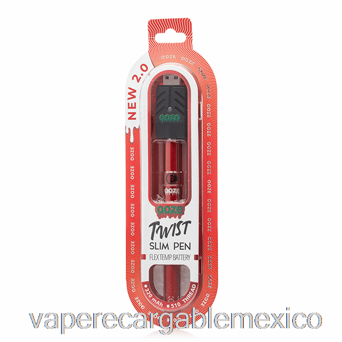 Vape Recargable Ooze Slim Twist Pen 2.0 Flex Temp Batería Rubí Rojo